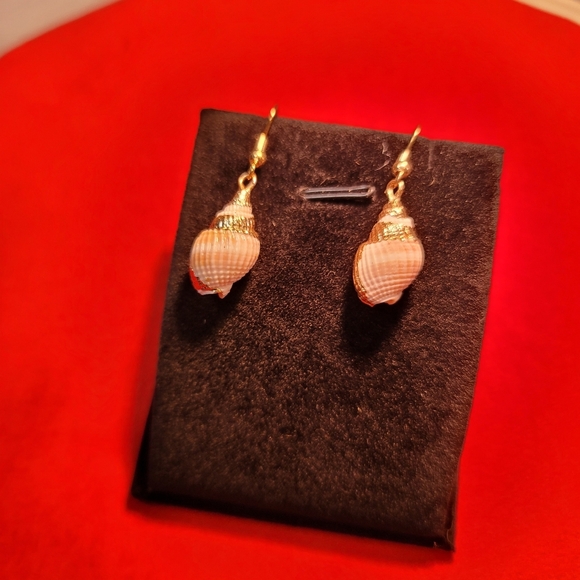 0291. Beautiful, FUN, Gold Trimmed Shell Necklace and Earrings ~ In a Gift Box - Picture 5 of 10